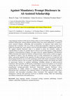 Research paper thumbnail of Against mandatory prompt disclosure in AI-assisted scholarship