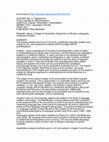 Research paper thumbnail of Book Review of 'Variationist Sociolinguistics, change, observation, Interpretation' Tagliamonte(2012)