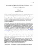 Research paper thumbnail of Levels of Dreaming and the Makeup of the Human Being: The Spiritual Ontology of Dreams