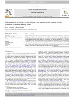 Research paper thumbnail of Independence in the processing of first-and second-order motion signals at the local-motion-pooling level