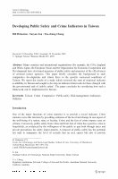 Research paper thumbnail of Developing public safety and crime indicators in Taiwan