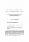 Research paper thumbnail of Rāmasubrahmaṇya’s Manuscripts: A Kaveri Delta Collection Then and Now (preprint version)