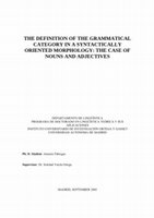 PDF) The definition of the grammatical category in a syntactically ...