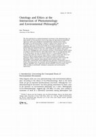 Research paper thumbnail of Ontology and ethics at the intersection of phenomenology and environmental philosophy