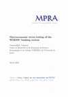 Research paper thumbnail of Macroeconomic stress testing of the WAEMU banking system