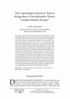 Research paper thumbnail of The Copenhagen School on Tour in Kyrgyzstan: Is Securitization Theory Useable Outside Europe?