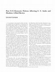 Research paper thumbnail of Post 9/11 Domestic Policies Affecting U. S. Arabs and Muslims: A Brief Review