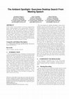Research paper thumbnail of The ambient spotlight: Queryless desktop search from meeting speech