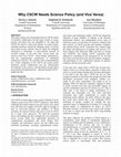 Research paper thumbnail of Why CSCW needs science policy (and vice versa)