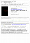 Research paper thumbnail of “Teaching Journalism History to Journalists” 