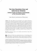 Research paper thumbnail of The Color Revolution Virus and Authoritarian Antidotes Political Protest and Regime Counterattacks in Post-Communist Spaces 