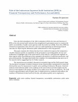Research paper thumbnail of Role of the Indonesian Supreme Audit Institution (BPK) in Financial Transparency and Performance Accountability