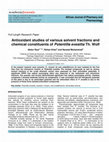 Research paper thumbnail of Antioxidant studies of various solvent fractions and chemical constituents of Potentilla evestita Th. Wolf