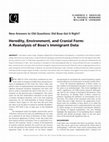 Research paper thumbnail of Heredity, Environment, and Cranial Form: A Reanalysis of Boas’s Immigrant Data