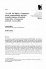 Research paper thumbnail of '1L=10L for Africa': Corporate social responsibility and the transformation of bottled water into a 'consumer activist' commodity