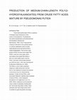 Research paper thumbnail of Production of medium-chain-length poly(3-hydroxyalkanoates) from crude fatty acids mixture by Pseudomonas putida
