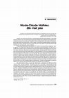 Research paper thumbnail of Nicole-Claude Mathieu: Elle n'est plus