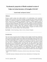 PDF) Measures of Positive Psychology: Development and Validation