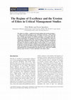 Research paper thumbnail of The regime of excellence and the erosion of ethos in Critical Management Studies