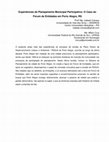 Research paper thumbnail of Experiências de Planejamento Municipal Participativo: O Caso do Fórum de Entidades em Porto Alegre, RS