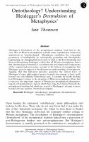 Research paper thumbnail of Ontotheology? Understanding Heidegger's Destruktion of Metaphysics