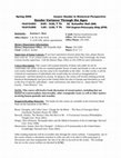 Research paper thumbnail of Gender Variance Through the Ages - University of Iowa Syllabus - Spring 2006