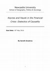 Research paper thumbnail of Keynes and Hayek in the Financial Crisis Dialectics of Causality