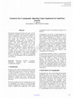 Research paper thumbnail of Symmetric Key Cryptography Algorithm Using Complement For Small Data Security