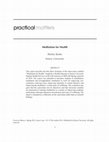 PDF) Meditation practices for health: state of the research