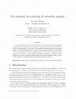 Research paper thumbnail of On Oriented Arc-Coloring of Subcubic Graphs