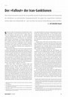 Research paper thumbnail of Der »Fallout« der Iran-Sanktionen [The fallout from Iran sanctions] 