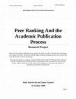 Research paper thumbnail of Peer Ranking And the Academic Publication Process