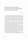 Research paper thumbnail of Foucault-Marx. Les enjeux d'une confrontation