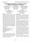 Research paper thumbnail of Bazarova, N. N. , Choi, H. Y., Sosik, V. S., Cosley, D., & Whitlock, J. (2015). Social sharing of emotions on Facebook: Channel differences, satisfaction, and replies. Proceedings of the Computer-Supported Cooperative Work Conference (CSCW 2015), March 14-18, 2015.