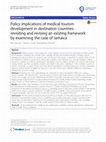 Research paper thumbnail of 2015: 'Policy Implications of Medical Tourism Development in Destination Countries: Revisiting and Revising an Existing Framework by Examining the Case of Jamaica', Globalization and Health, 11:29. DOI: 10.1186/s12992-015-0113-0