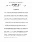 Research paper thumbnail of 2 Maccabees 10:1-8: Who Wrote It and Where Does It Belong?