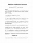 Research paper thumbnail of Risk in Supply Chain Management and its solution