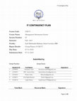 Research paper thumbnail of Management Information System: IT Contingency Plan