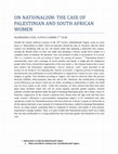 Research paper thumbnail of ON NATIONALISM AFRICA AND PALESTINE