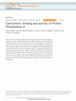 Research paper thumbnail of Centromeric binding and activity of Protein Phosphatase 4