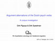 Research paper thumbnail of Argument alternations of the Dutch psych verbs. A corpus investigation
