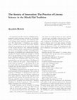Research paper thumbnail of The Anxiety of Innovation: The Practice of Literary Science in the Hindi Riti Tradition