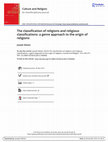 Research paper thumbnail of The classification of religions and religious classifications: a genre approach to the origin of religions