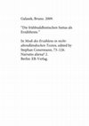 Research paper thumbnail of Die frühbuddhistischen Suttas als Erzähltexte