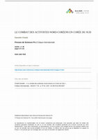 Research paper thumbnail of Le Combat Des Activistes Nord-Coréens En Corée Du Sud