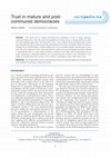 Research paper thumbnail of Trust in mature and post-communist democracies