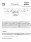 Research paper thumbnail of Characteristic lengths and maximum entropy estimation from probe signals in the ellipsoidal bubble regime