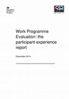 Research paper thumbnail of Work Programme Evaluation: the participant experience