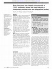 Research paper thumbnail of Risk of fractures with inhaled corticosteroids in COPD: systematic review and meta-analysis of randomised controlled trials and observational studies