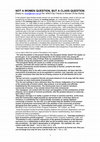 Research paper thumbnail of NOT A WOMEN QUESTION, BUT A CLASS QUESTION